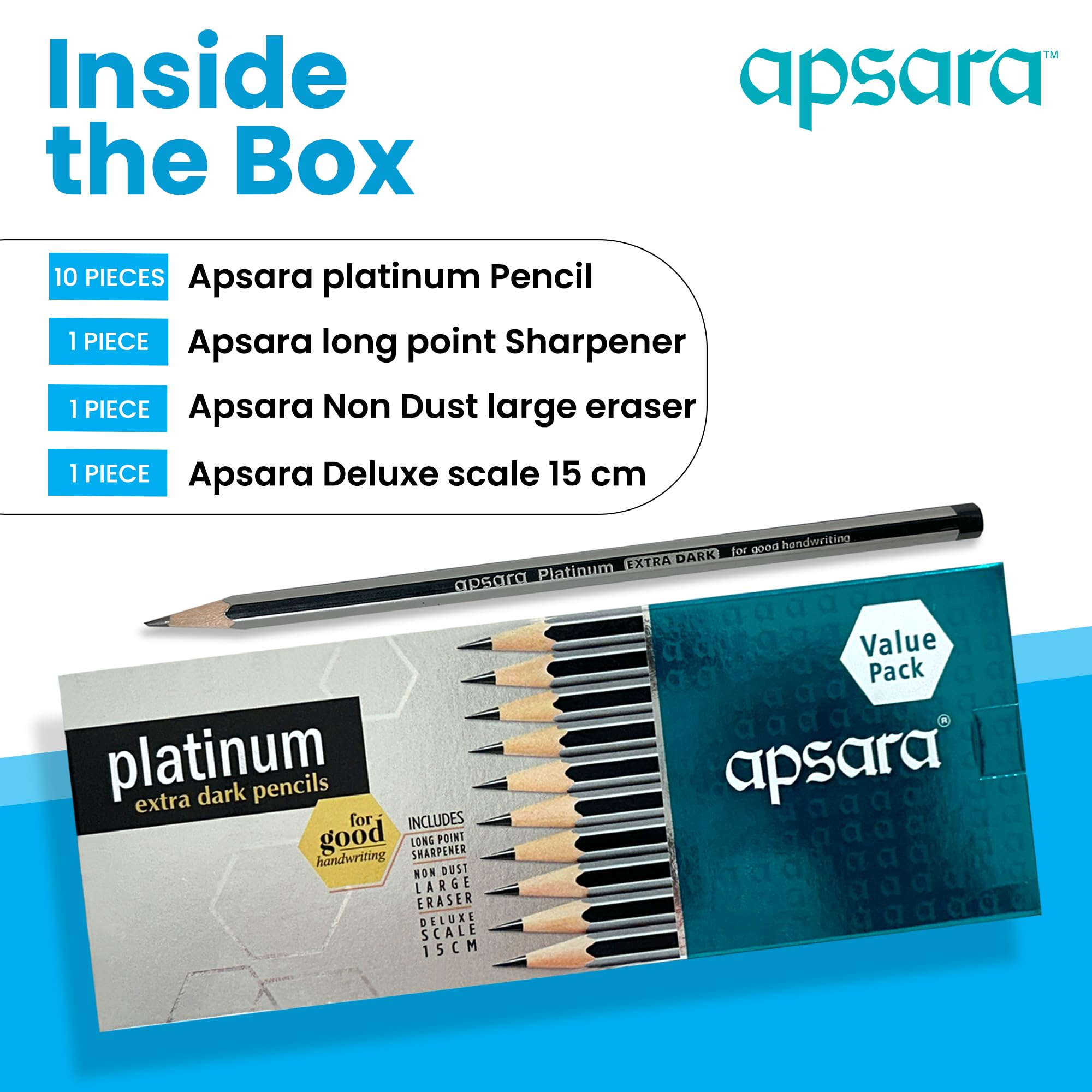 Apsara Platinum Pencils Value Pack - Pack of 20