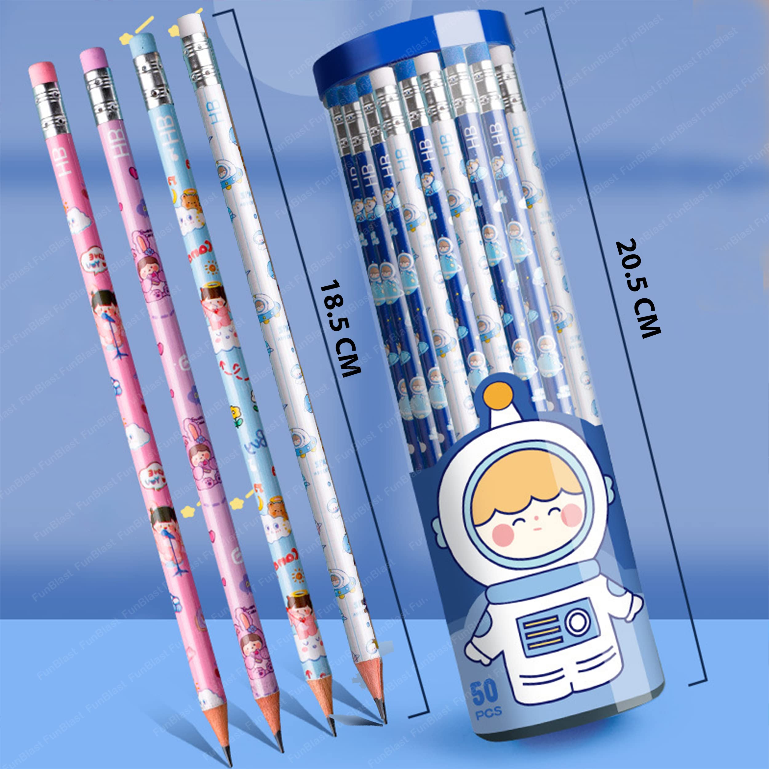 FunBlast Cute Pencil For Kids,Stylish Pencils Stationary Kit Cartoon Pencil Set With Erasers For Kids,Pencil For Drawing&Shading,Birthday Return Gift,Stationary Set 30 Pcs Box Set (Bear),Ink black