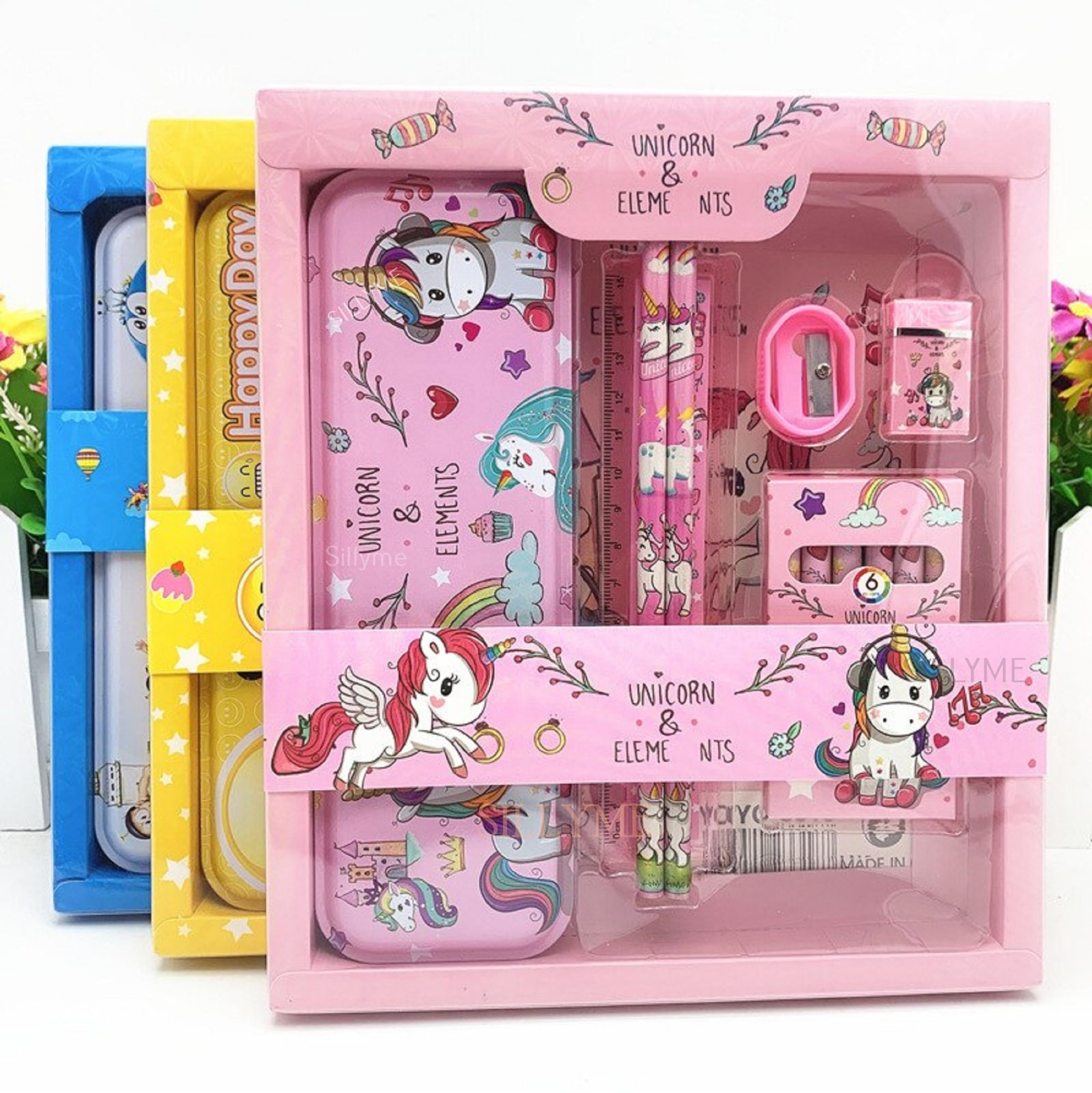 SILLYME Plastic Unicorn Stationery Set For Girls Unicorn Set Kit Inc thevbooks