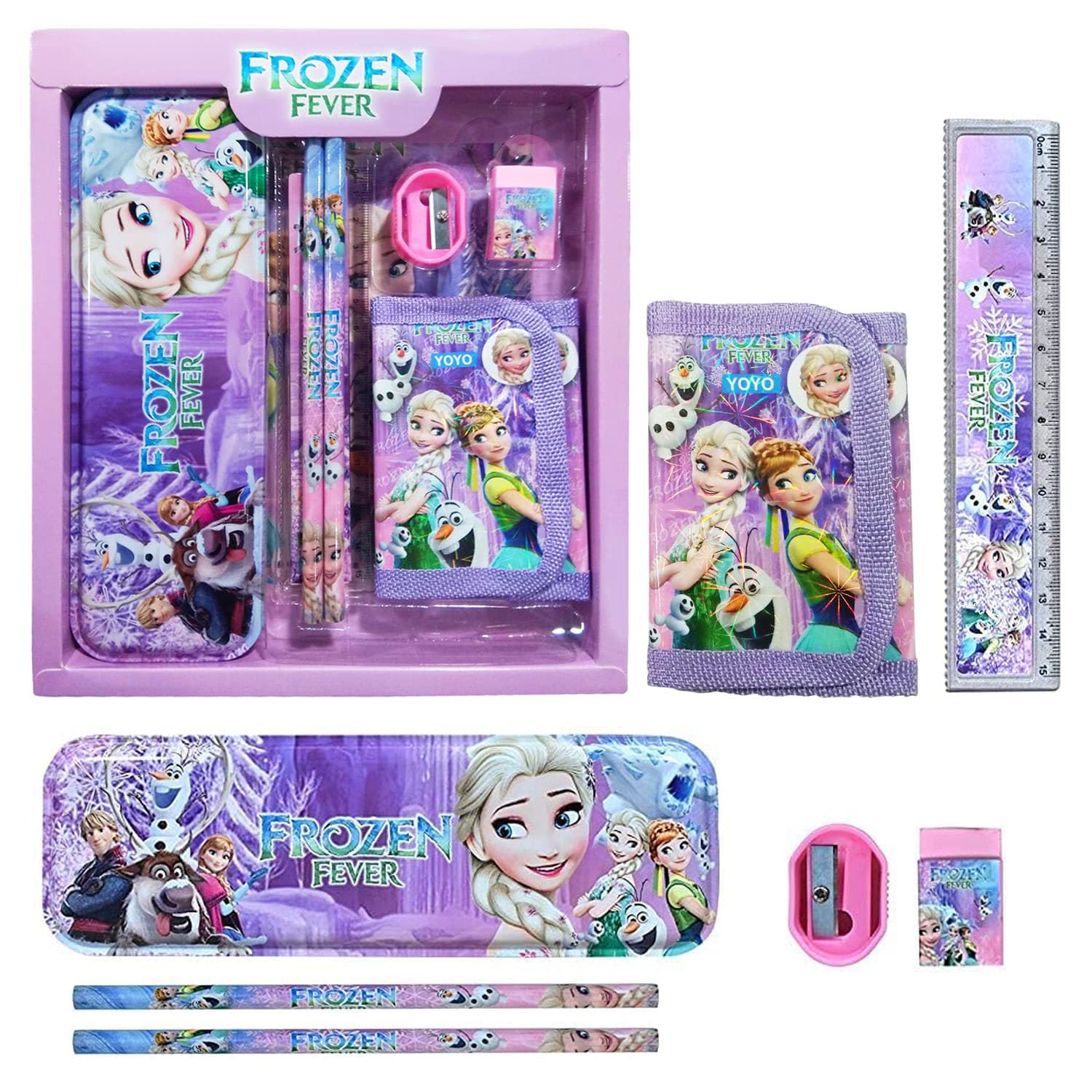 Party Propz Frozen Gifts for Girls - Pack of 7 Pcs, Stationery Items for Girls | Elsa Accessories for Girls | Stationary Set Return Gift | School Accessories for Girls | Girls Gift Items for Birthday