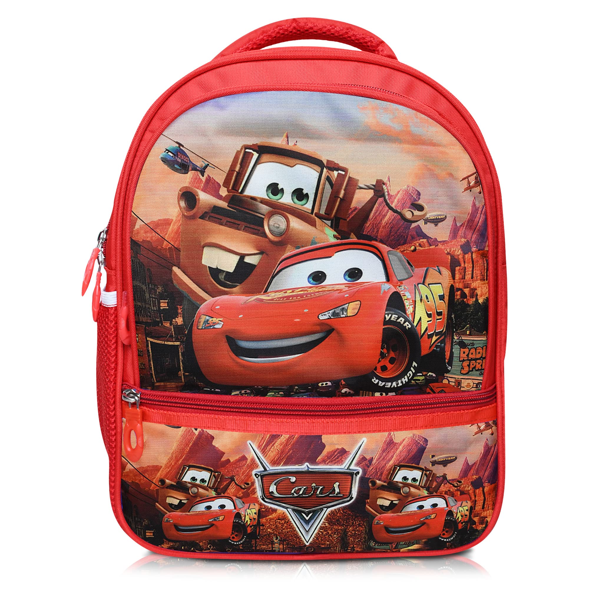 Stylbase Car Kids School Bags for Boys And Girls Printed Cartoon Waterproof Bag | Kids Backpack Ideal for ukg Nursery 1st class Ages 5-7 Years Boys And Girls (14 inches 18L)
