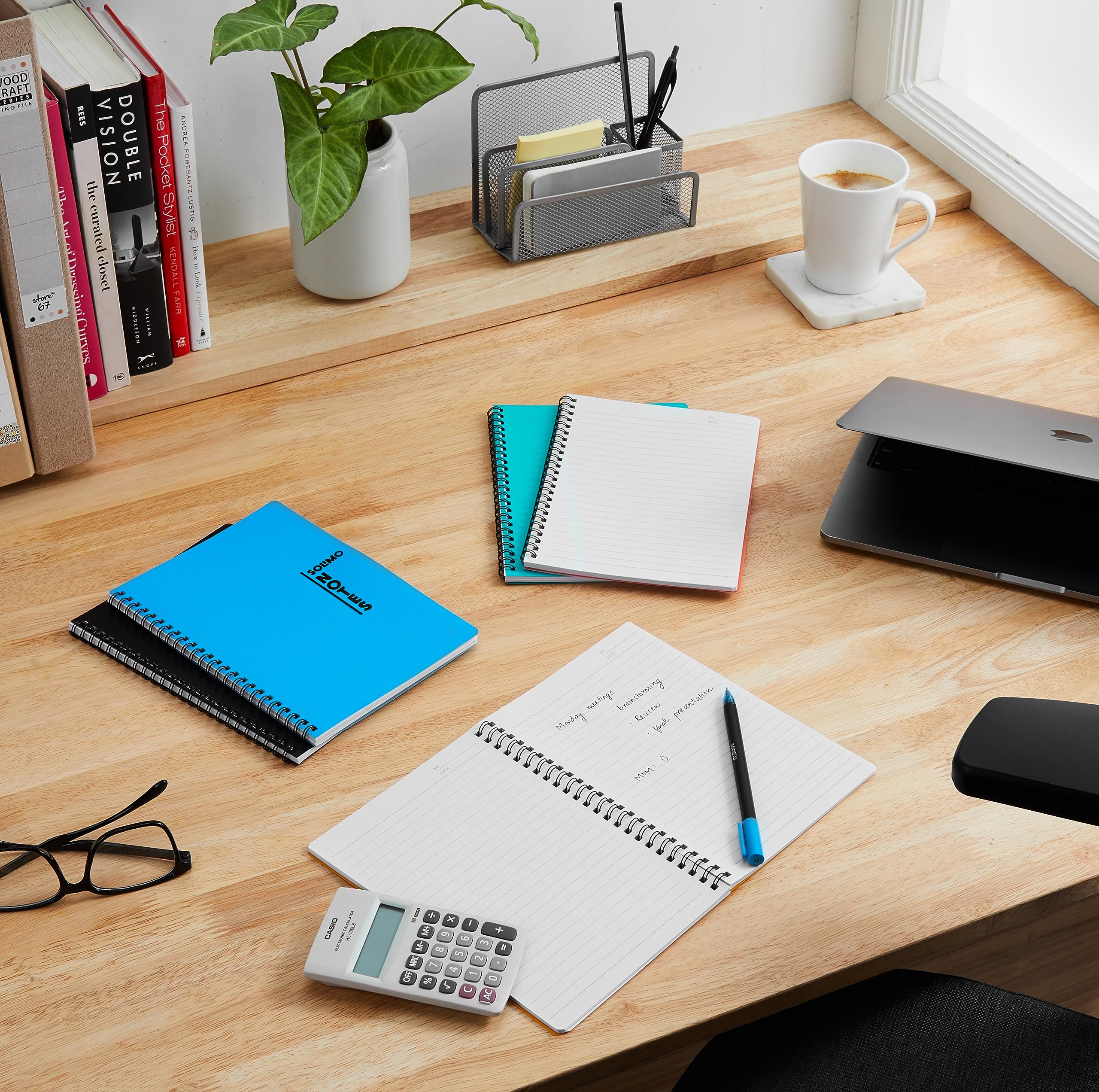 Amazon Brand - Solimo Notebooks, Spiral-Bound, Lightweight, Vibrant Colours (A5, 100 Pages, 70 GSM, Set of 5)