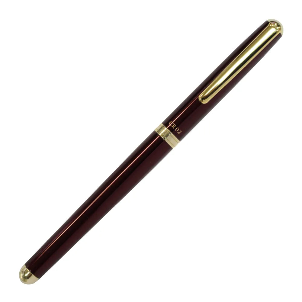 OHTO CR02 Ceramic Rollerball Pen with Gold Trim – 0.5mm Black Ink – Black/WineRed