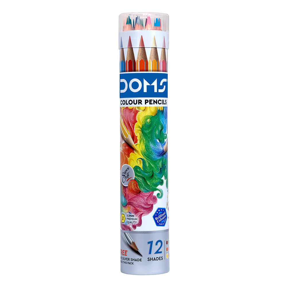 Doms Colour Pencil Round Tin 12 Shade (Pack of 3)