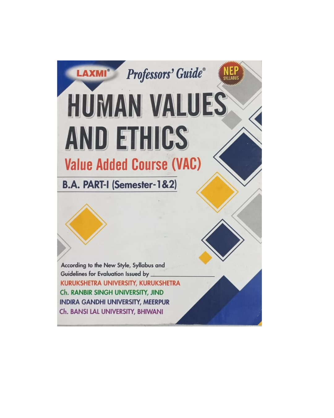 Laxmi B.A Human Values And Ethics Based on NEP 2020 Semester-1 & 2