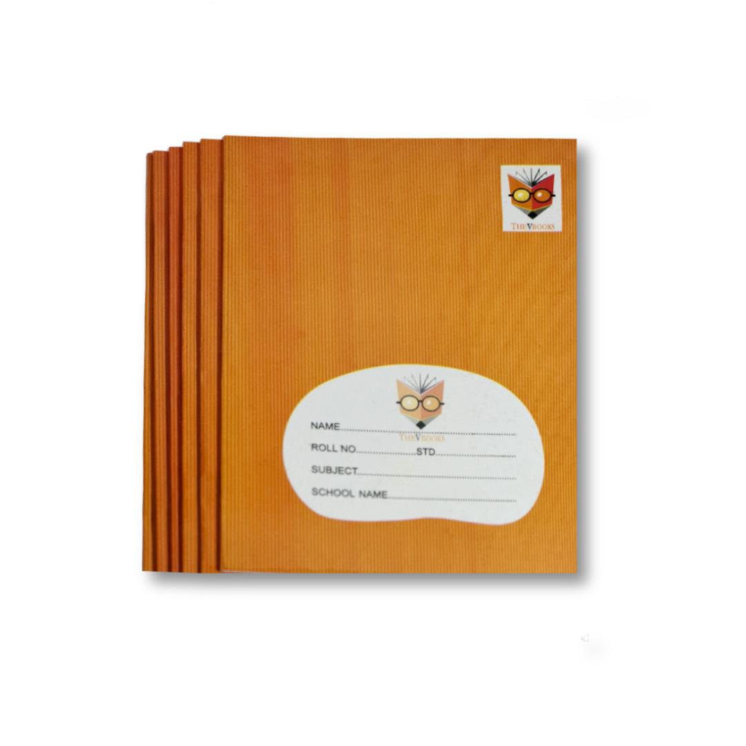 THE-V Reguler Size Plain Cover Orange Note Book 144 Pages (Pack of 10 Note Books)