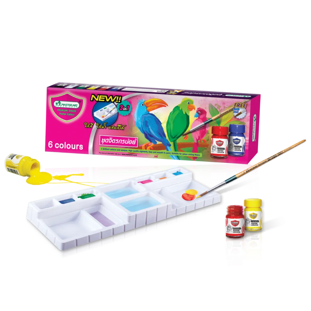 Master Art Jitrakornnoi Poster Colour Set – 6 Colours (15 ml Each)
