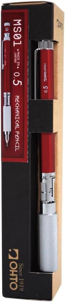 OHTO MS01 Mechanical Pencil – 0.5mm – Black/Silver/Red