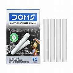 Doms Dustless White Chalk (Pack of 10 Pkt)