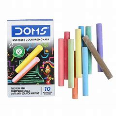 Doms Dustless Coloured Chalk (Pack of 10 Pkt)