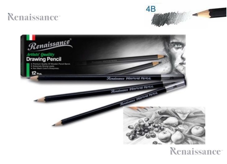 Renaissance 4B Grade Drawing Pencil (Pack of 12)