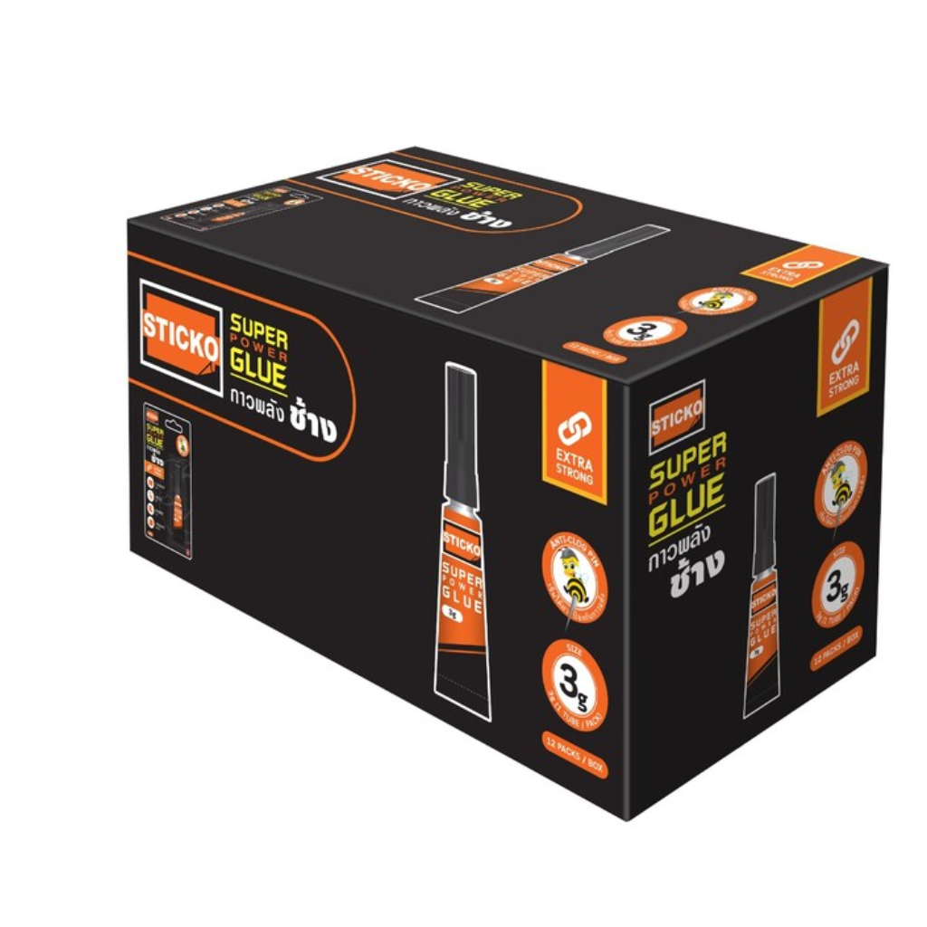 Elephant Sticko Super Glue – 3g Tubes (Pack of 6 or 12 Tubes)