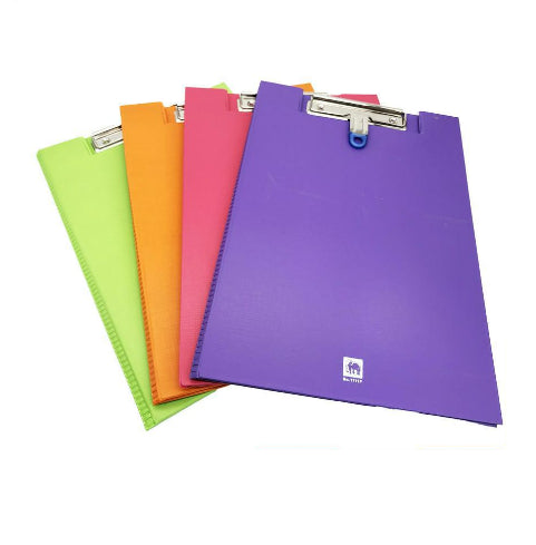 Elephant Clip Folder – A4 Size – Green/Orange/Pink/Violet