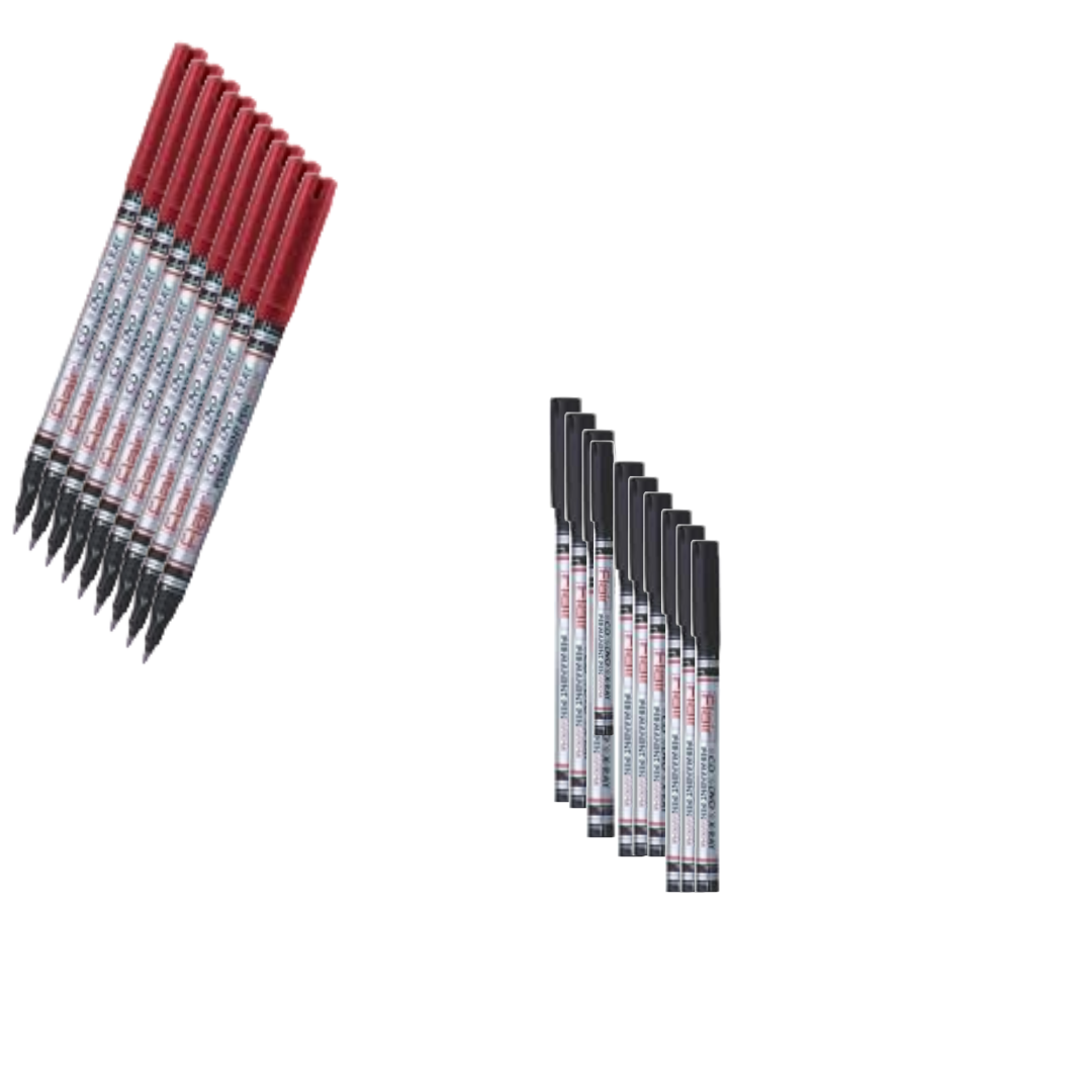 Flair CD/OPH Marke Combo(Pack Of 10 Black + 10 Red)