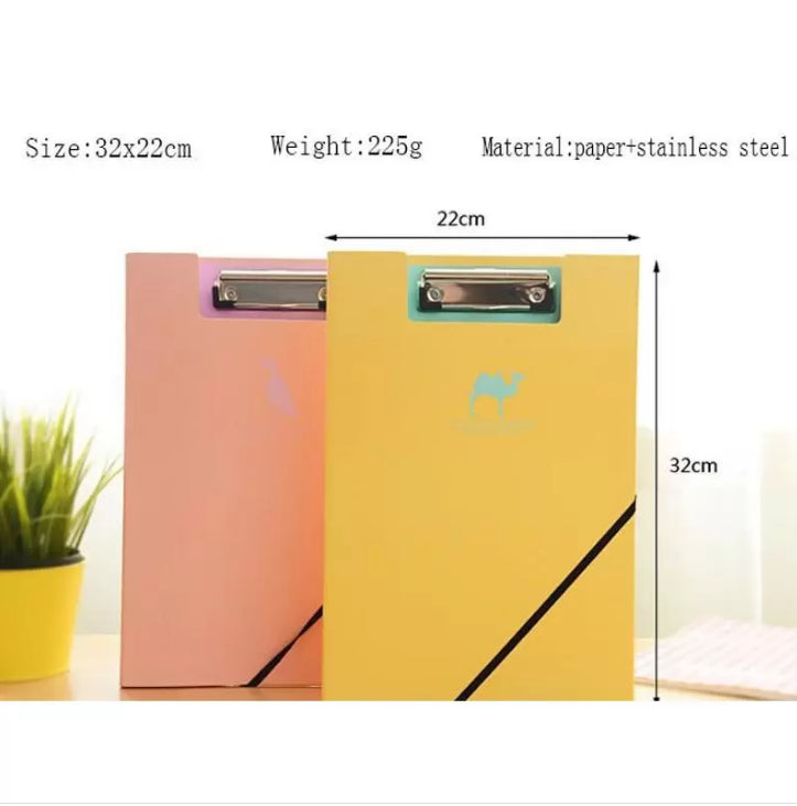 Elephant Clip Folder – A4 Size – Green/Orange/Pink/Violet