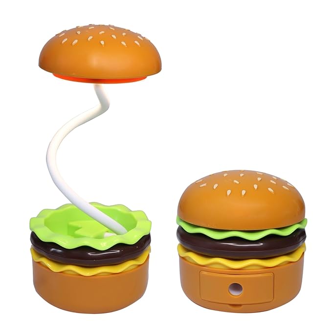 THEV Burger Theme Desk Rechargeable Lamp With Sharpener For Kid's