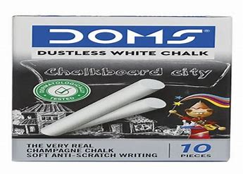 Doms Dustless White Chalk (Pack of 10 Pkt)