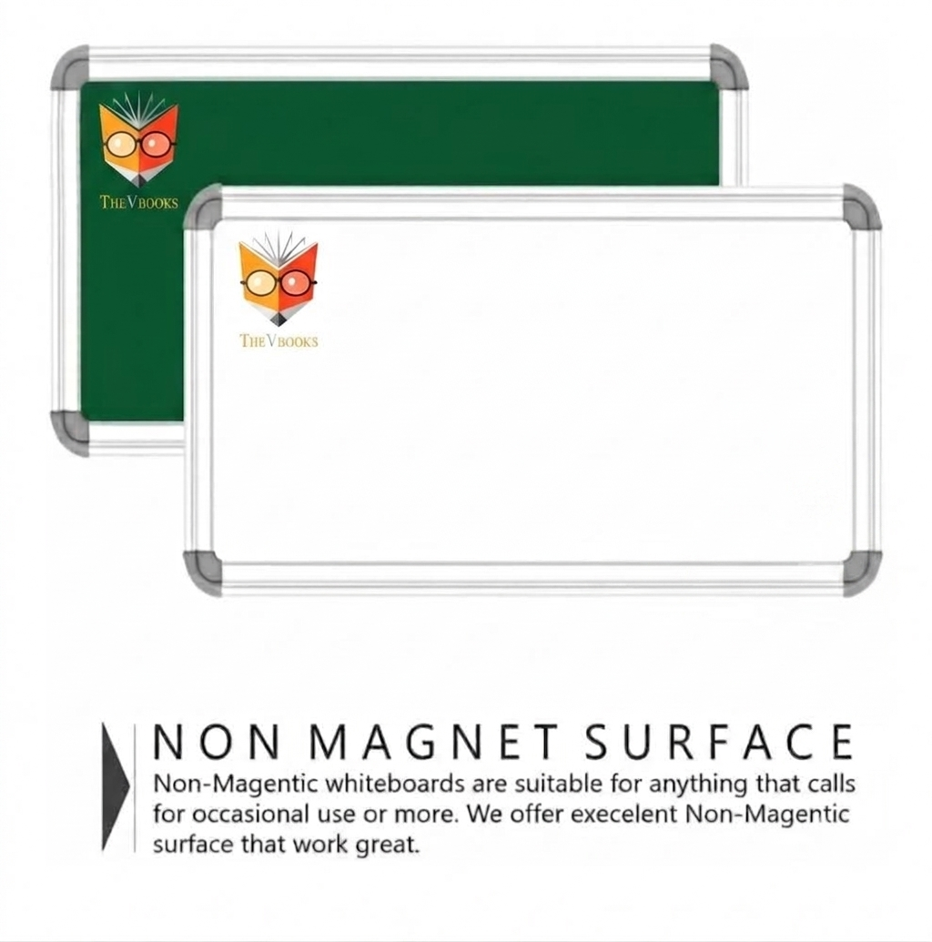 White Board 1.5X2 Feet Non-Magnetic Double Sided Whiteboard & Chalkboard Both Side Writing Board