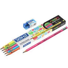 Doms Neon HB Rubber Tip Pencil (Pack Of 5)