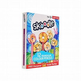 Skoodle Colour Pencil Half 12 Shade with Sharpener (Pack of 10)