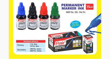Flair Permanent Marker Ink (Pack of 10)